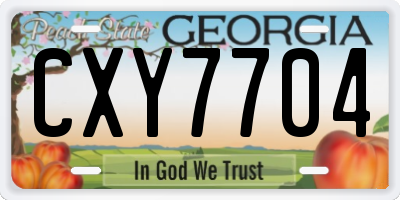 GA license plate CXY7704