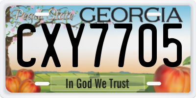 GA license plate CXY7705