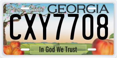 GA license plate CXY7708