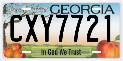 GA license plate CXY7721