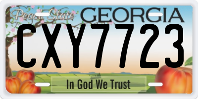 GA license plate CXY7723