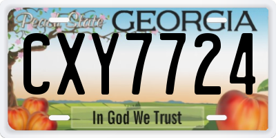 GA license plate CXY7724