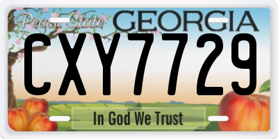 GA license plate CXY7729