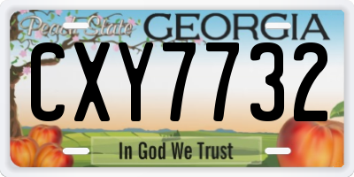GA license plate CXY7732
