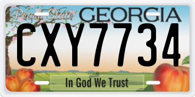 GA license plate CXY7734