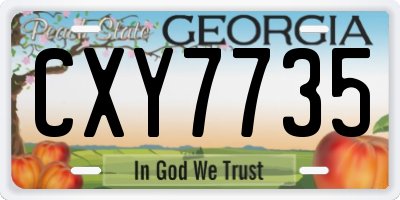GA license plate CXY7735