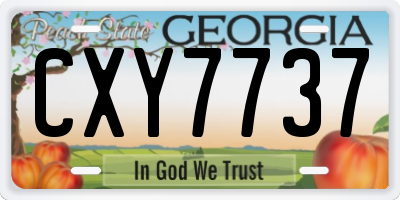 GA license plate CXY7737