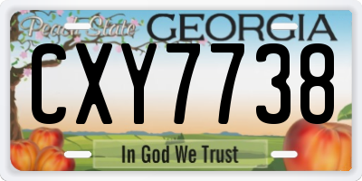GA license plate CXY7738