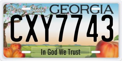 GA license plate CXY7743
