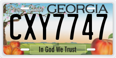GA license plate CXY7747