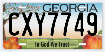 GA license plate CXY7749