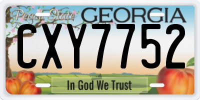 GA license plate CXY7752