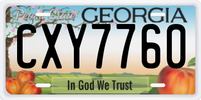 GA license plate CXY7760