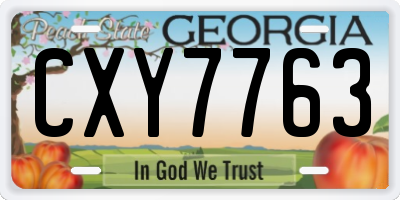 GA license plate CXY7763