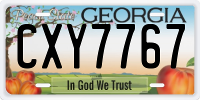 GA license plate CXY7767