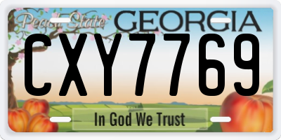 GA license plate CXY7769