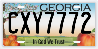 GA license plate CXY7772