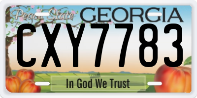 GA license plate CXY7783
