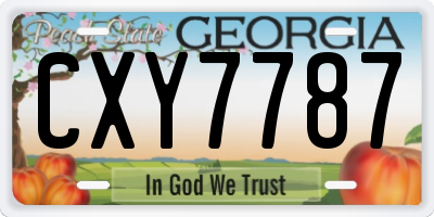 GA license plate CXY7787