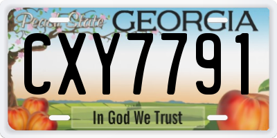 GA license plate CXY7791