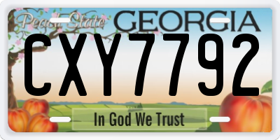 GA license plate CXY7792