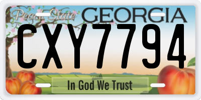 GA license plate CXY7794