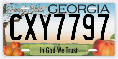 GA license plate CXY7797