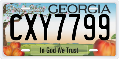 GA license plate CXY7799
