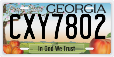 GA license plate CXY7802