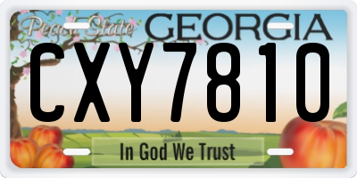 GA license plate CXY7810