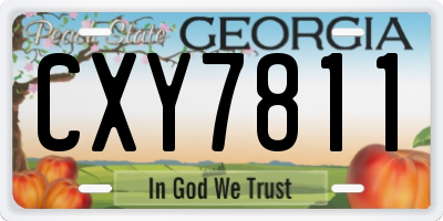 GA license plate CXY7811