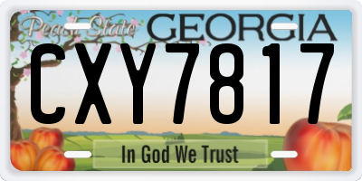 GA license plate CXY7817