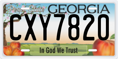 GA license plate CXY7820