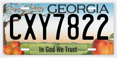 GA license plate CXY7822