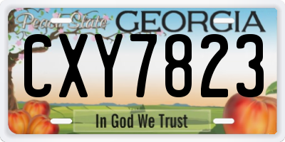 GA license plate CXY7823