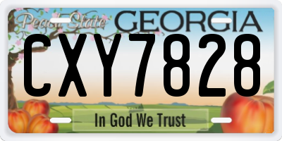 GA license plate CXY7828