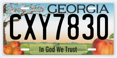 GA license plate CXY7830