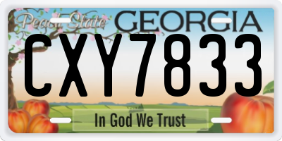 GA license plate CXY7833