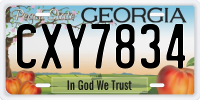 GA license plate CXY7834
