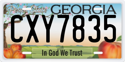 GA license plate CXY7835