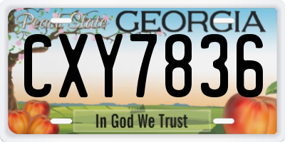 GA license plate CXY7836