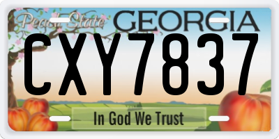 GA license plate CXY7837