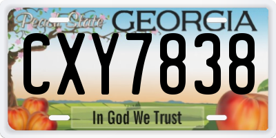GA license plate CXY7838