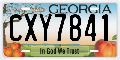 GA license plate CXY7841