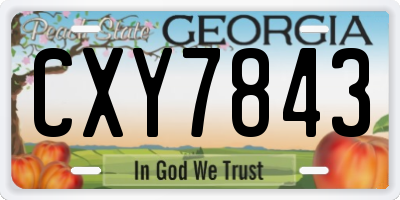 GA license plate CXY7843