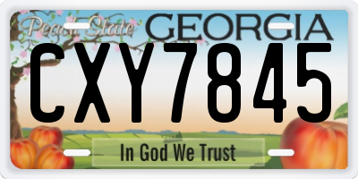 GA license plate CXY7845