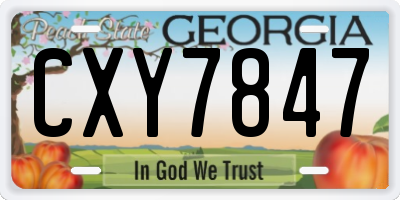 GA license plate CXY7847