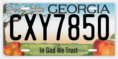 GA license plate CXY7850