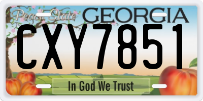 GA license plate CXY7851