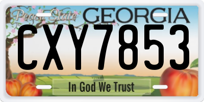 GA license plate CXY7853